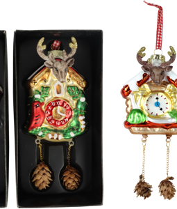 5166 GLAS ORNAMETS BLACK FOREST S/2